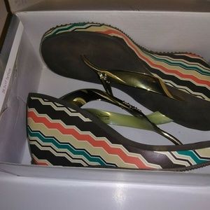 Baby Phat Women's Fudge Zig Zag Thong Wedge Heels